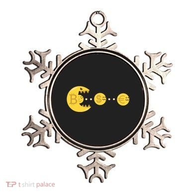 Bitcoin Chases And Eats The Dollar Euro For Crypto Fans Ornament