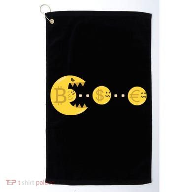 Bitcoin Chases And Eats The Dollar Euro For Crypto Fans Golf Towel
