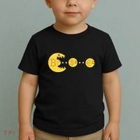 Bitcoin Chases And Eats The Dollar Euro For Crypto Fans Toddler T-Shirt thumb 2
