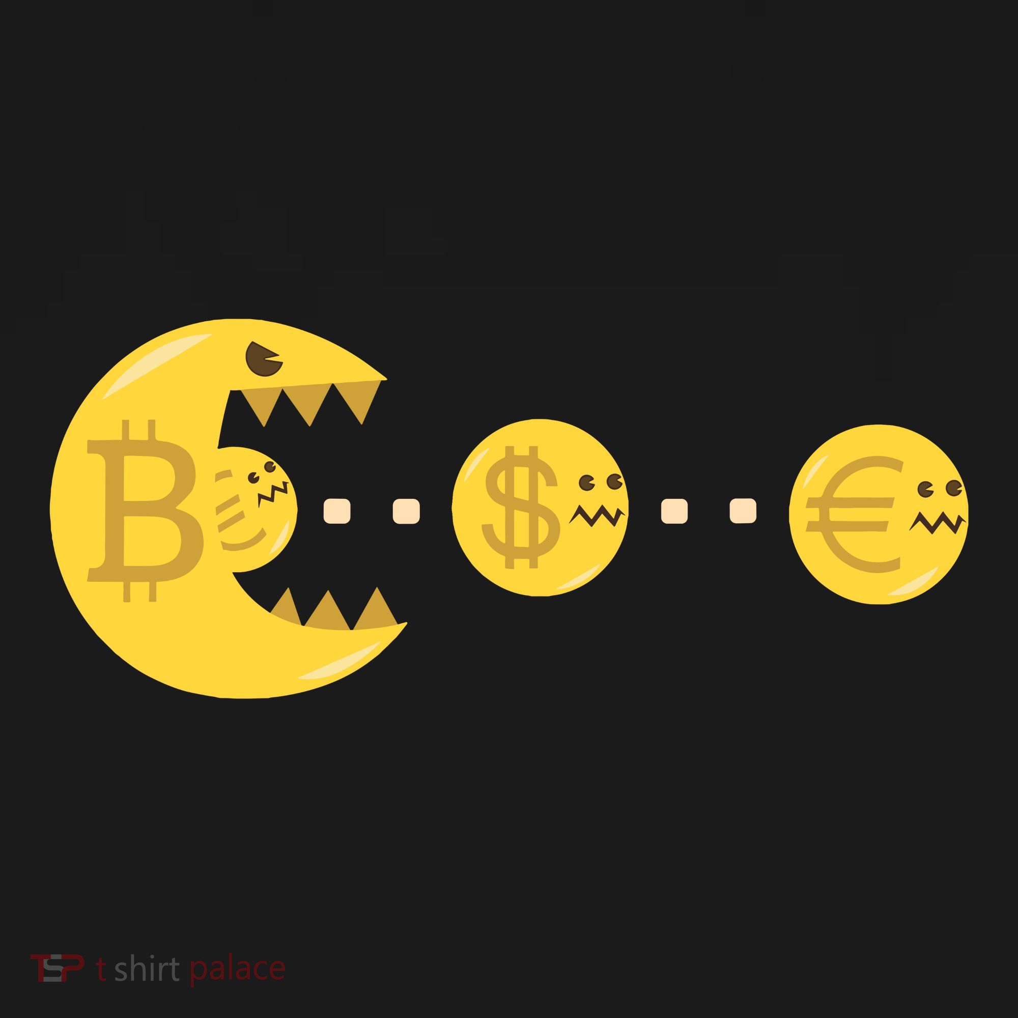 Bitcoin Chases And Eats The Dollar Euro For Crypto Fans Kids Sweatshirt