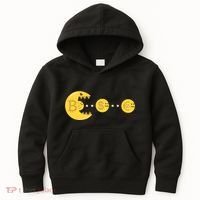 Bitcoin Chases And Eats The Dollar Euro For Crypto Fans Kids Hoodie thumb 0