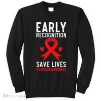 Blood Cancer Awareness Leukemia Lymphoma Myeloma Red Ribbon Gift Sweatshirt thumb 0