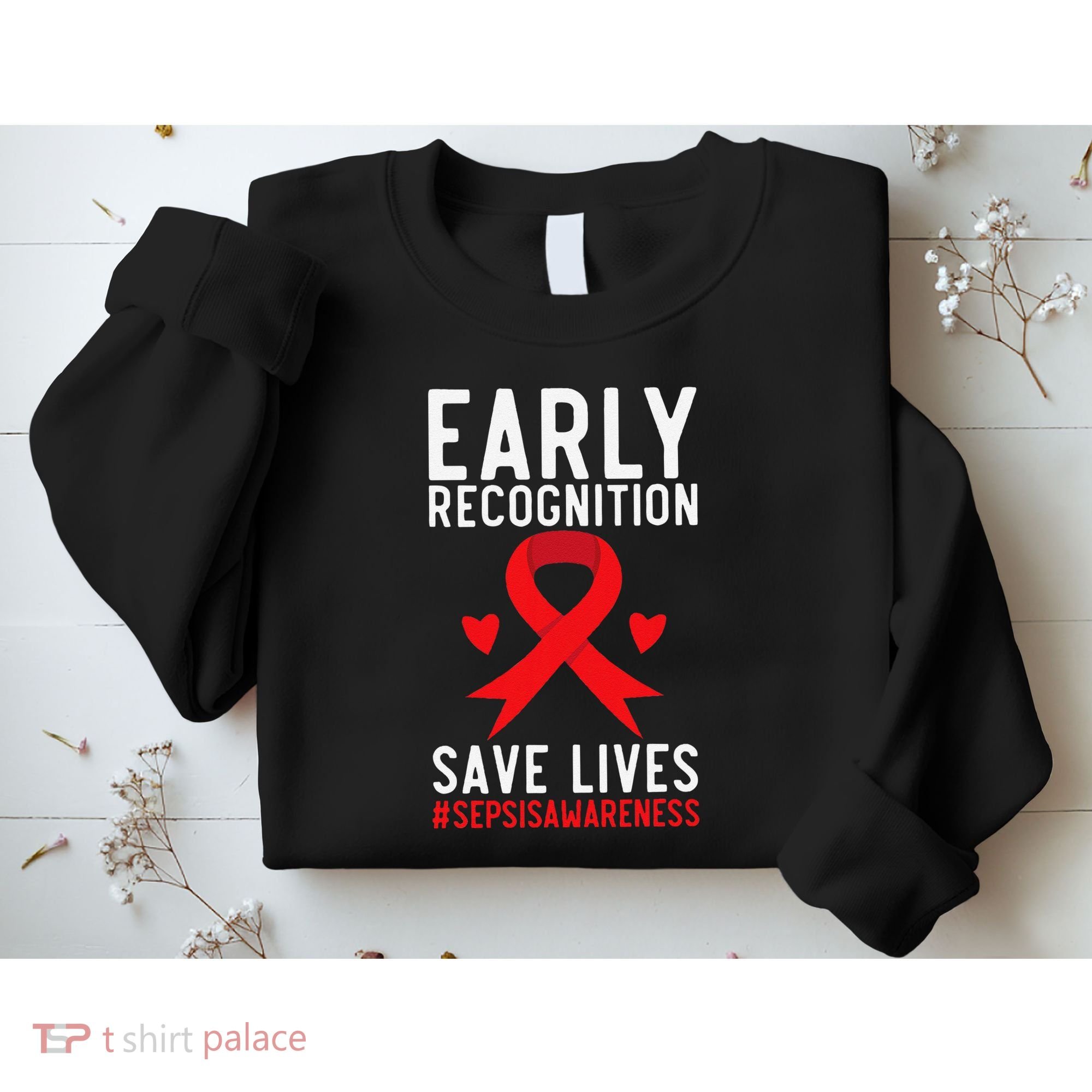 Blood Cancer Awareness Leukemia Lymphoma Myeloma Red Ribbon Gift Sweatshirt