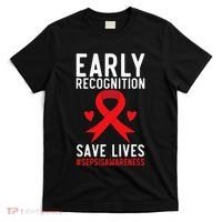 Blood Cancer Awareness Leukemia Lymphoma Myeloma Red Ribbon Gift T-Shirt thumb 0