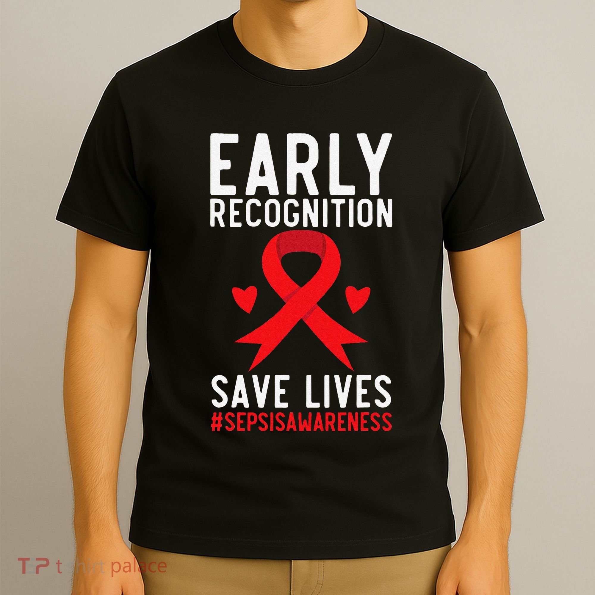 Blood Cancer Awareness Leukemia Lymphoma Myeloma Red Ribbon Gift T-Shirt