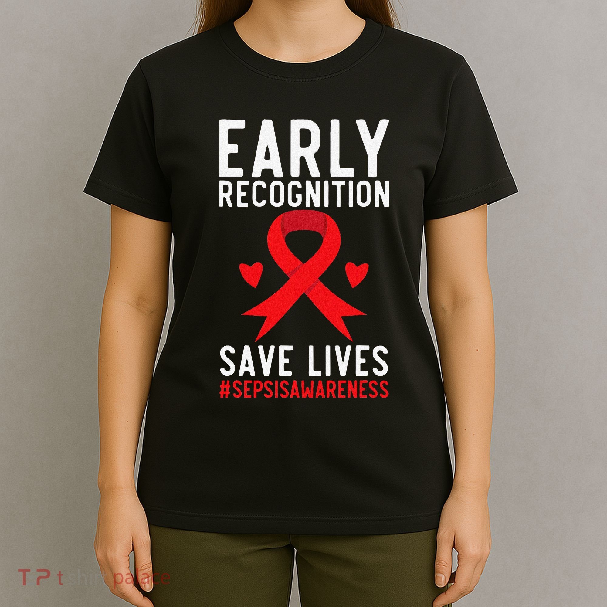 Blood Cancer Awareness Leukemia Lymphoma Myeloma Red Ribbon Gift T-Shirt