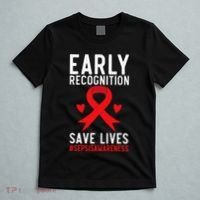 Blood Cancer Awareness Leukemia Lymphoma Myeloma Red Ribbon Gift T-Shirt thumb 5