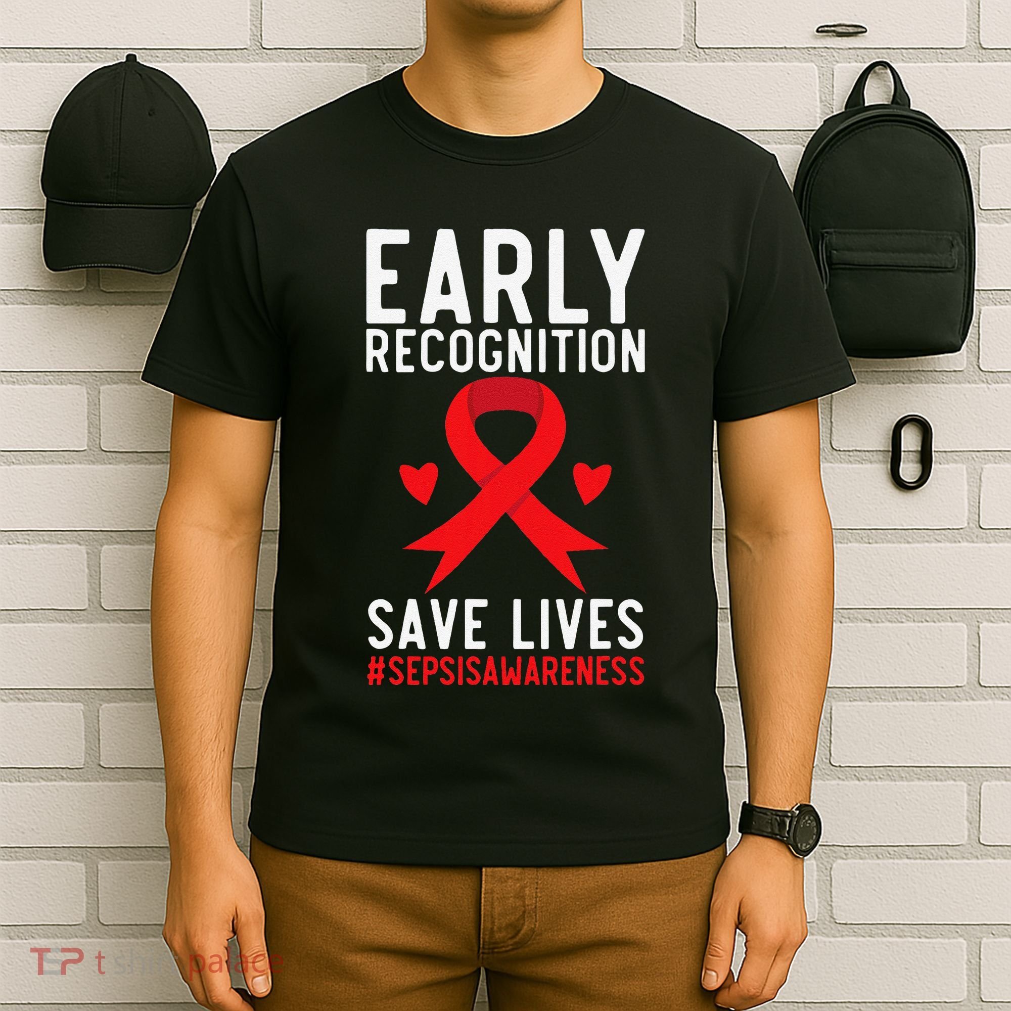Blood Cancer Awareness Leukemia Lymphoma Myeloma Red Ribbon Gift T-Shirt