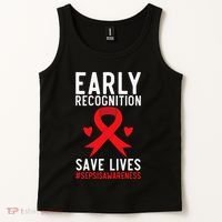 Blood Cancer Awareness Leukemia Lymphoma Myeloma Red Ribbon Gift Tank Top thumb 2