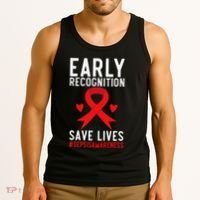 Blood Cancer Awareness Leukemia Lymphoma Myeloma Red Ribbon Gift Tank Top thumb 3