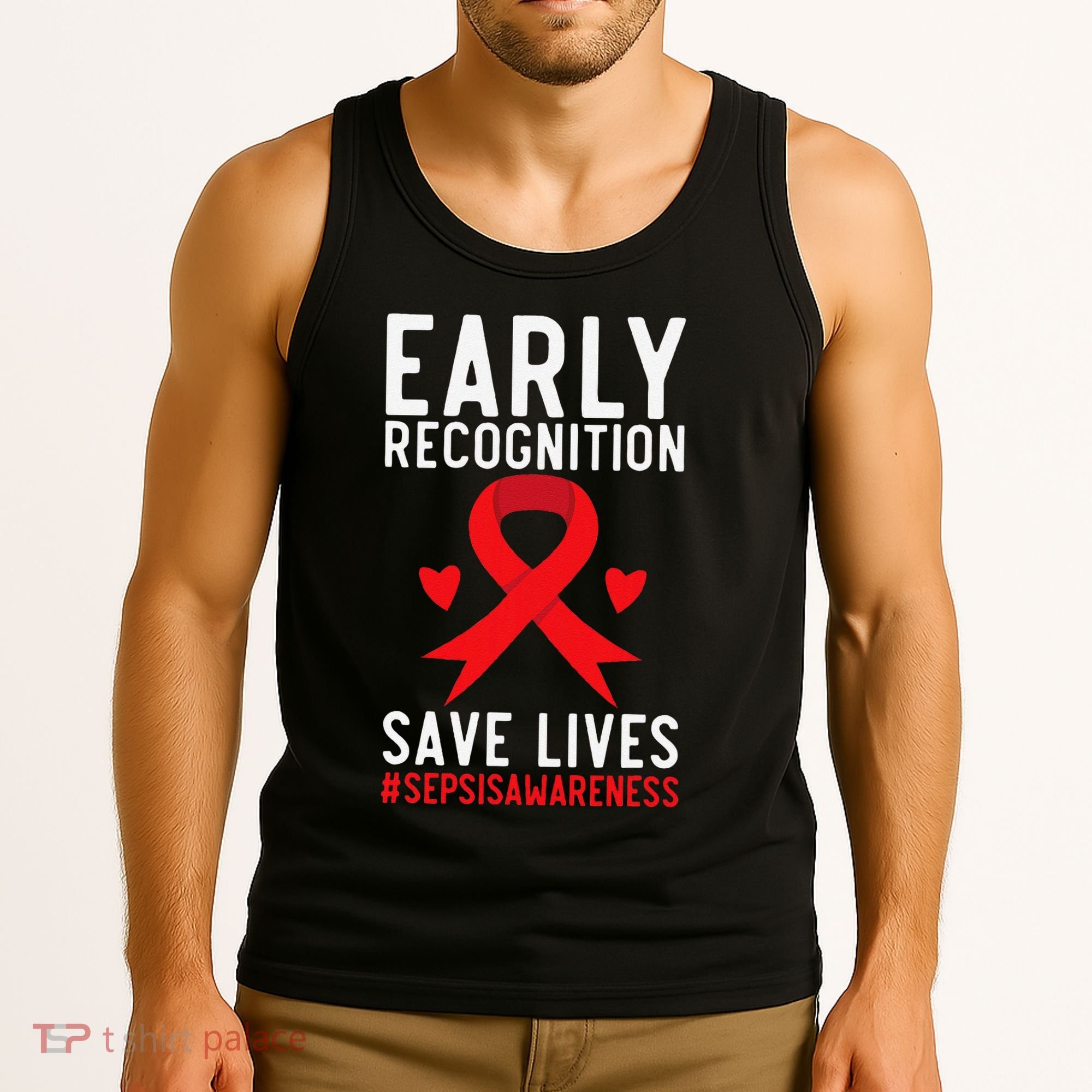 Blood Cancer Awareness Leukemia Lymphoma Myeloma Red Ribbon Gift Tank Top