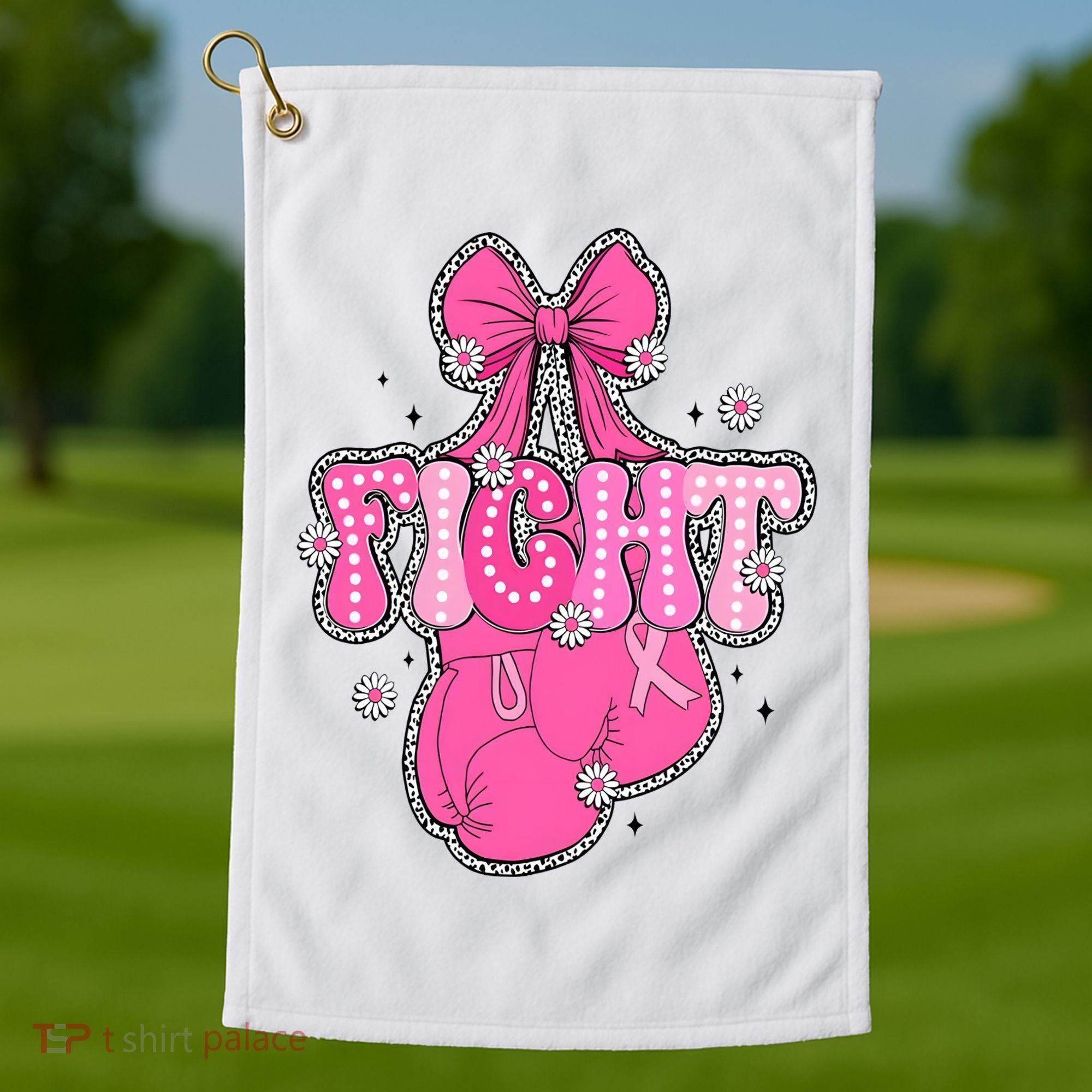 Breast Cancer Awareness Boxing Glove Golf Towel