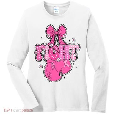 Breast Cancer Awareness Boxing Glove Women's Long Sleeve Shirt