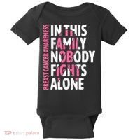 Breast Cancer Awareness Family Support Squad Breast Cancer Baby Bodysuit thumb 0