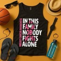 Breast Cancer Awareness Family Support Squad Breast Cancer Tank Top thumb 4
