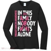 Breast Cancer Awareness Family Support Squad Breast Cancer Women's Long Sleeve Shirt thumb 0