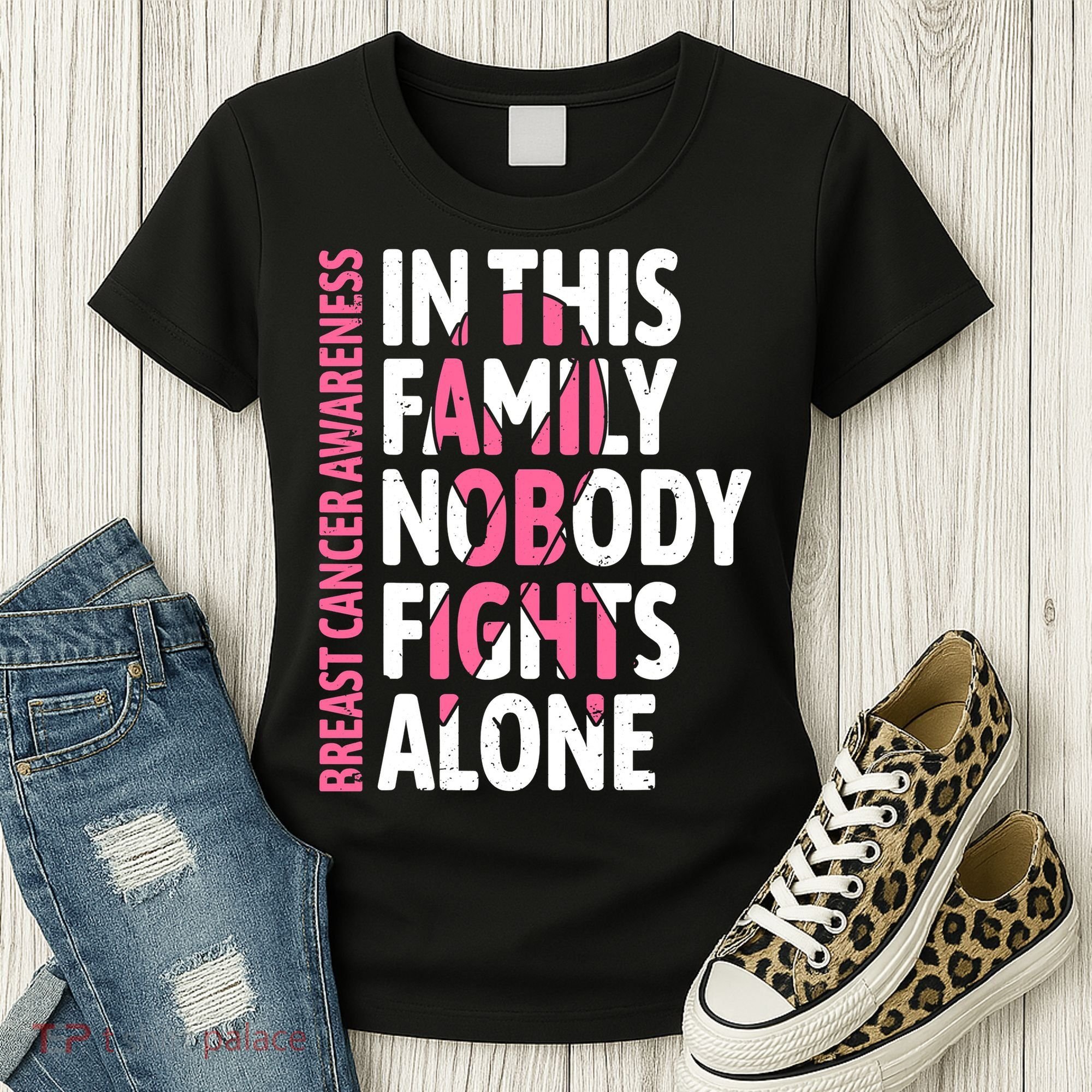 Breast Cancer Awareness Family Support Squad Breast Cancer Women's T-Shirt