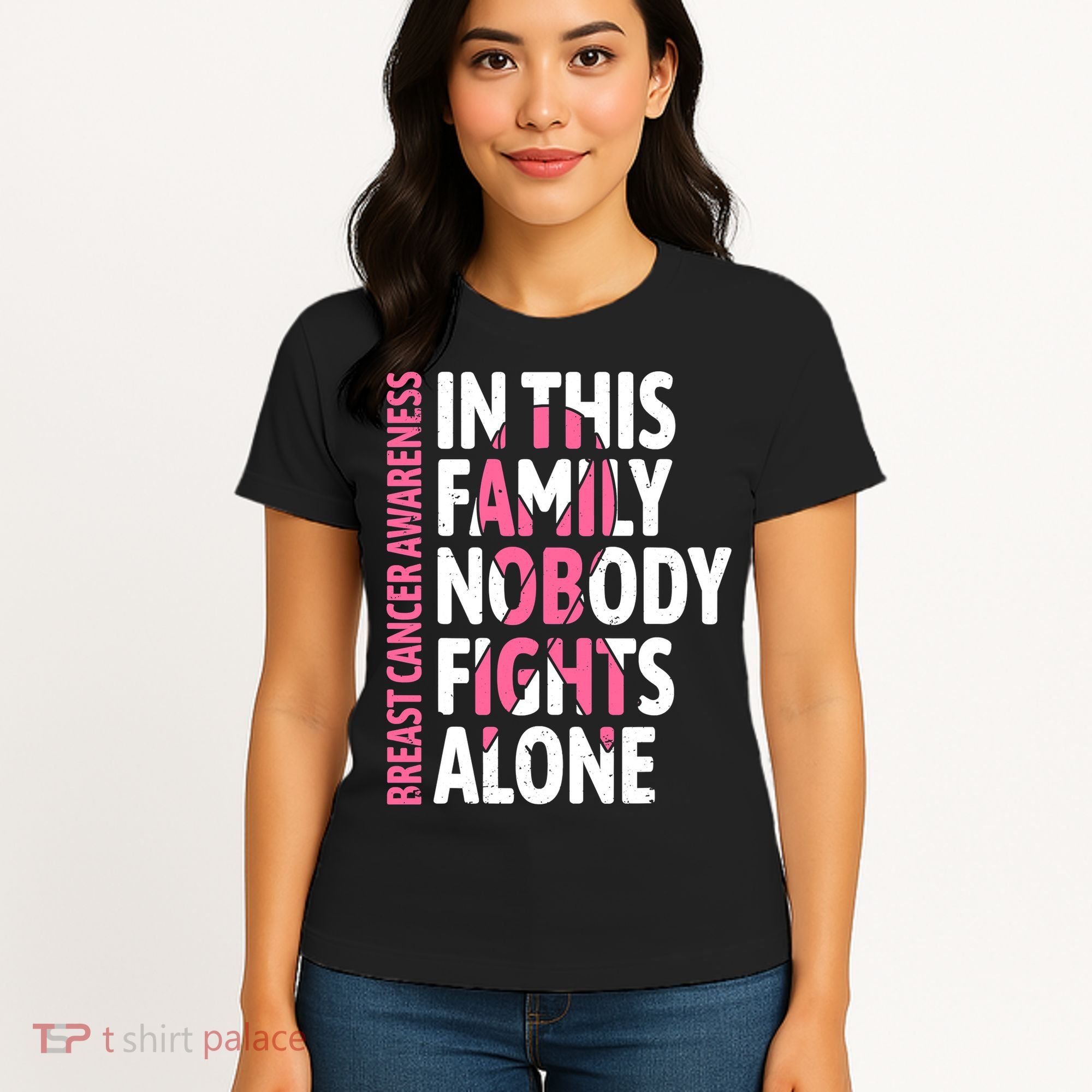 Breast Cancer Awareness Family Support Squad Breast Cancer Women's T-Shirt