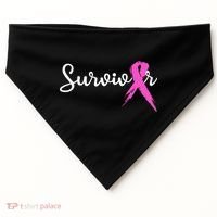 Breast Cancer Awareness Pink Ribbon Survivor USA-Made Doggie Bandana thumb 0
