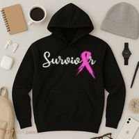 Breast Cancer Awareness Pink Ribbon Survivor Hoodie thumb 3