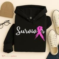 Breast Cancer Awareness Pink Ribbon Survivor Hoodie thumb 4