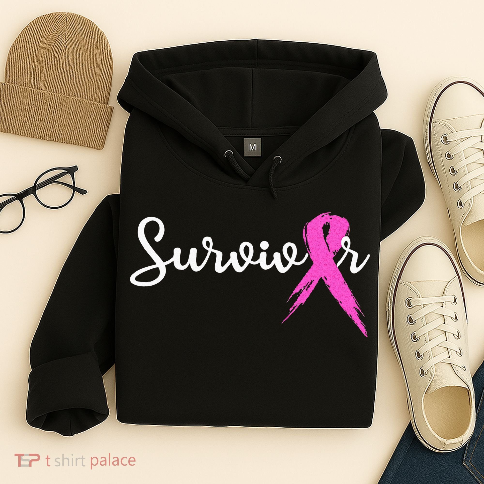 Breast Cancer Awareness Pink Ribbon Survivor Hoodie