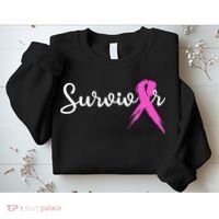 Breast Cancer Awareness Pink Ribbon Survivor Sweatshirt thumb 2