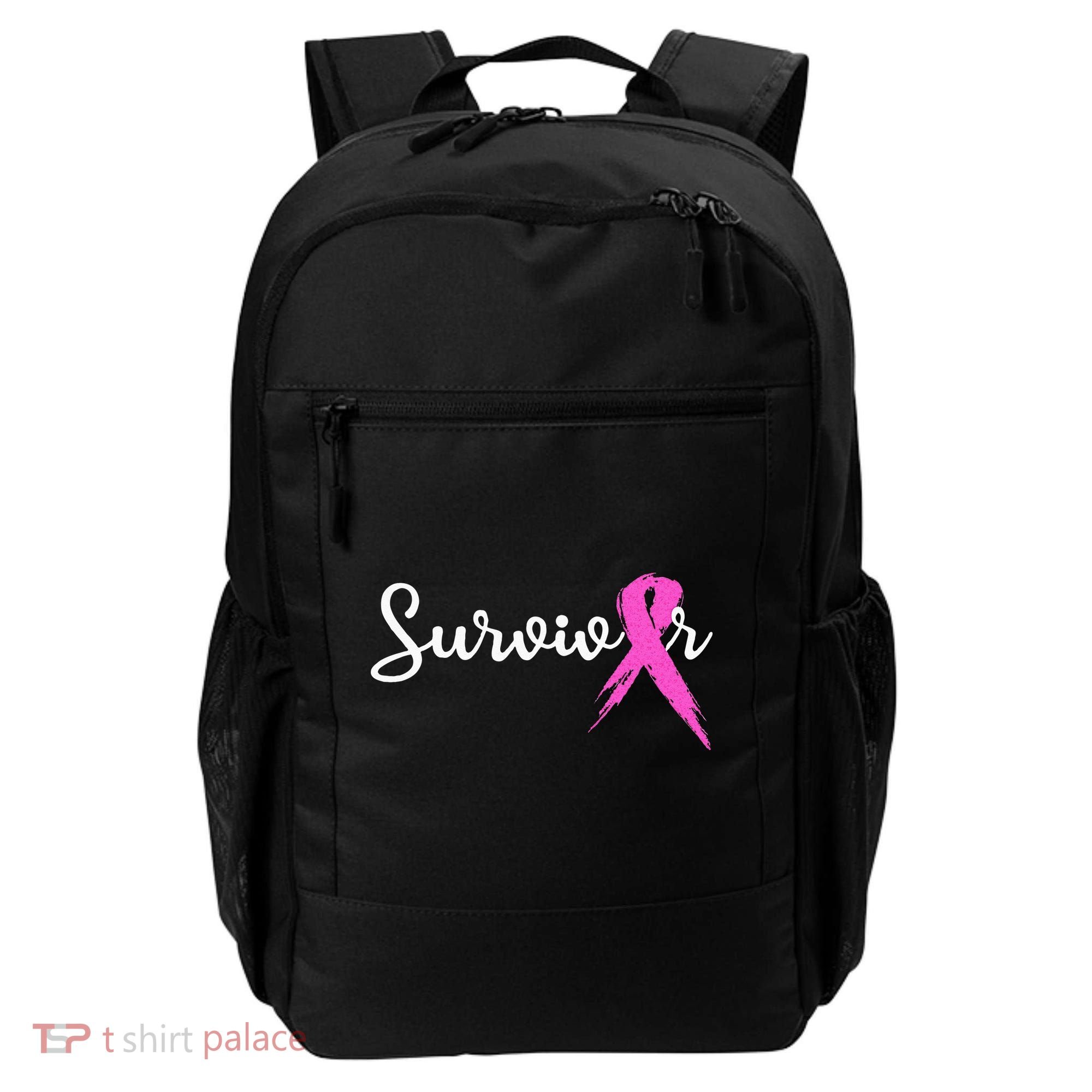Breast Cancer Awareness Pink Ribbon Survivor Backpack