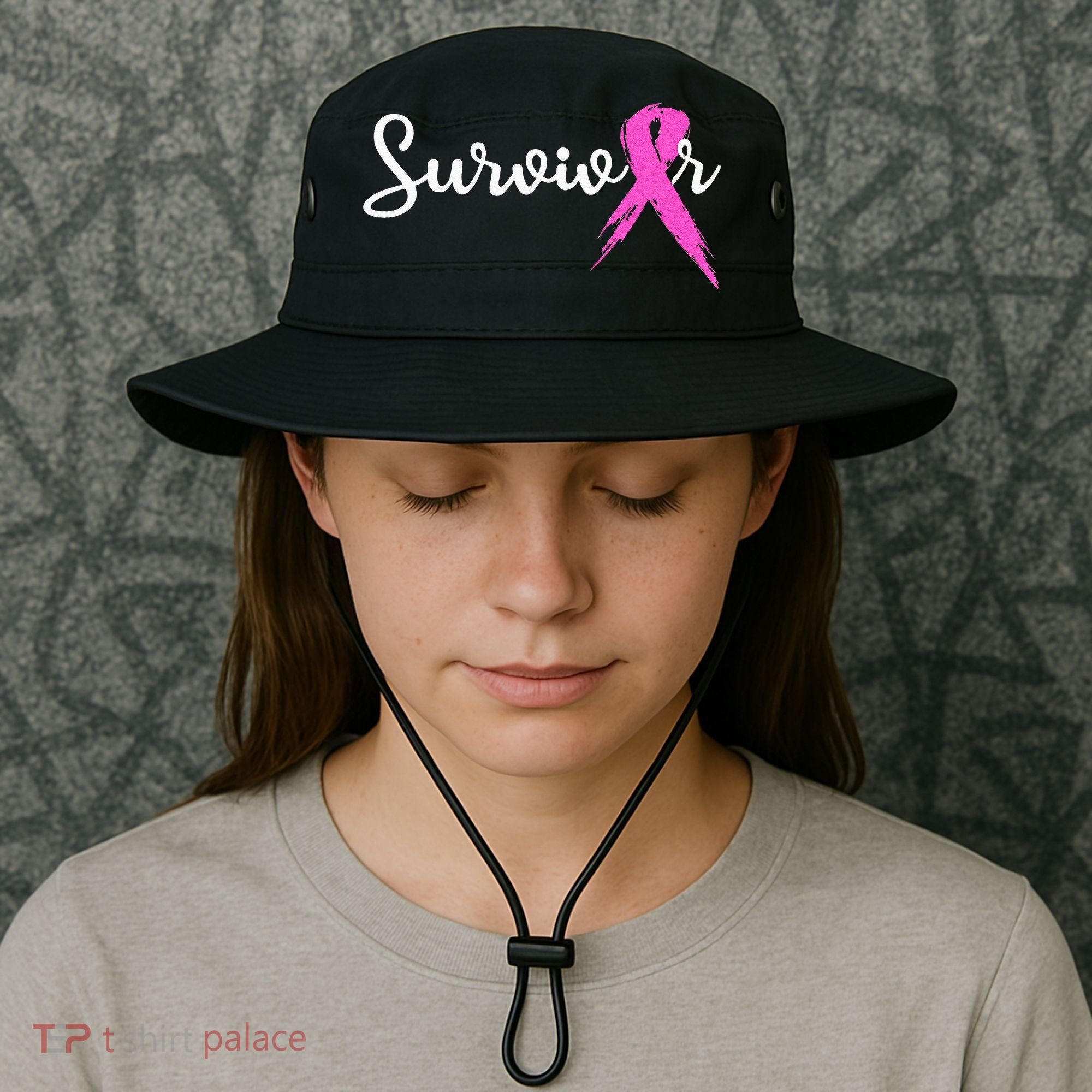 Breast Cancer Awareness Pink Ribbon Survivor Bucket Hat