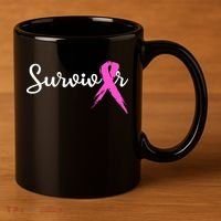 Breast Cancer Awareness Pink Ribbon Survivor 11oz C Handle Ceramic Mug thumb 3