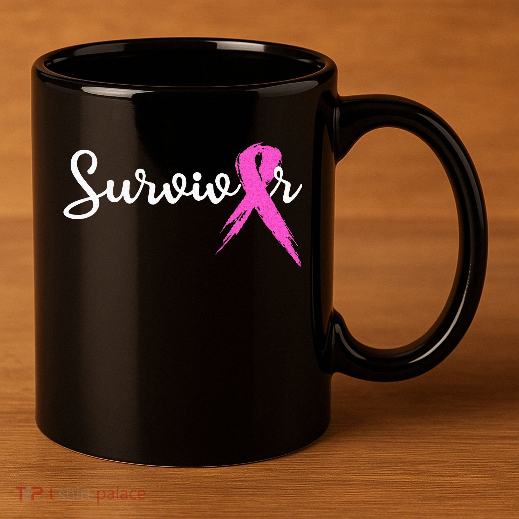 Breast Cancer Awareness Pink Ribbon Survivor 11oz C Handle Ceramic Mug