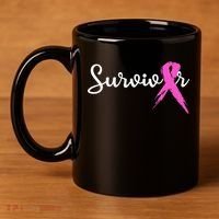 Breast Cancer Awareness Pink Ribbon Survivor 11oz C Handle Ceramic Mug thumb 4