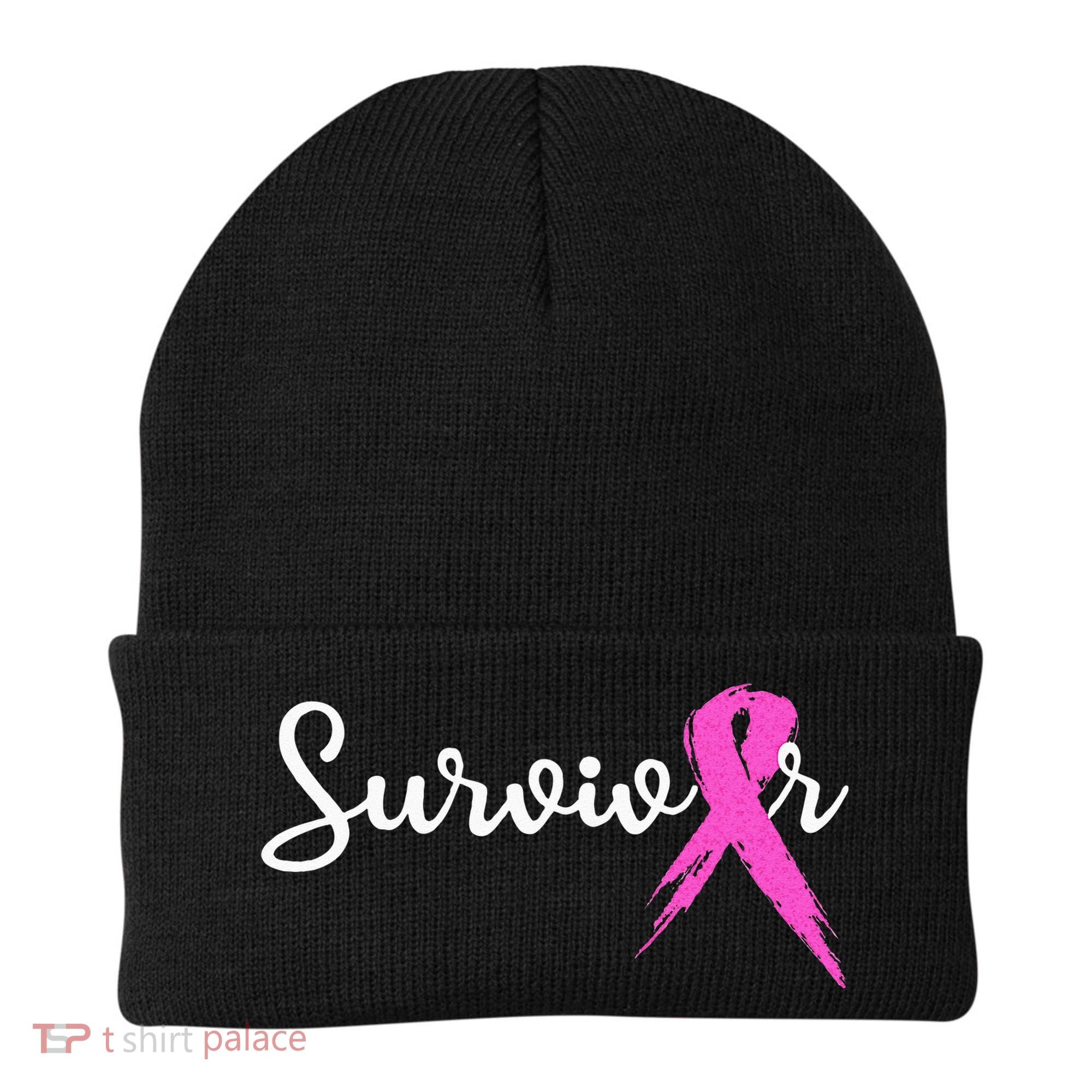 Breast Cancer Awareness Pink Ribbon Survivor Beanie