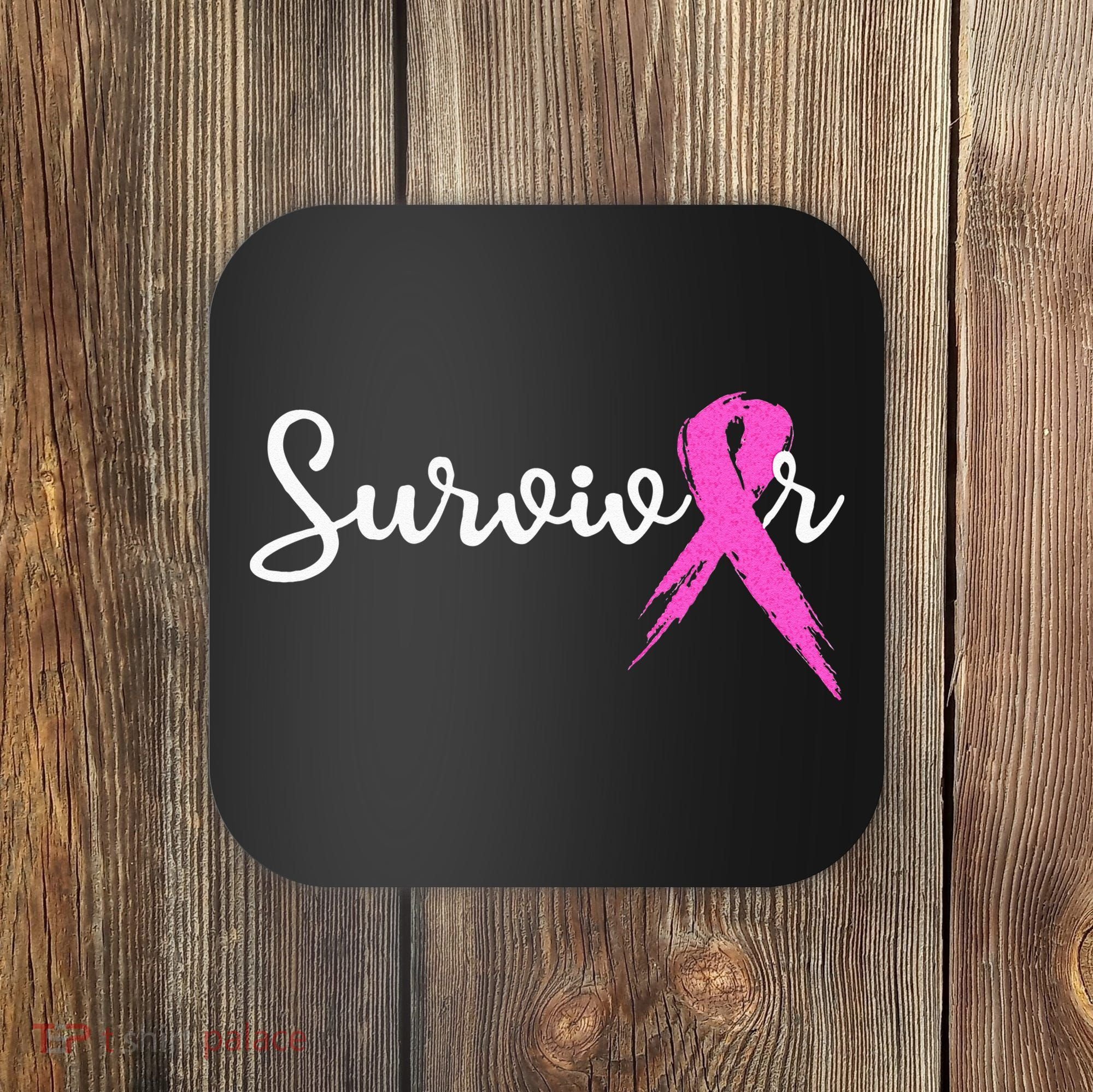 Breast Cancer Awareness Pink Ribbon Survivor Coaster