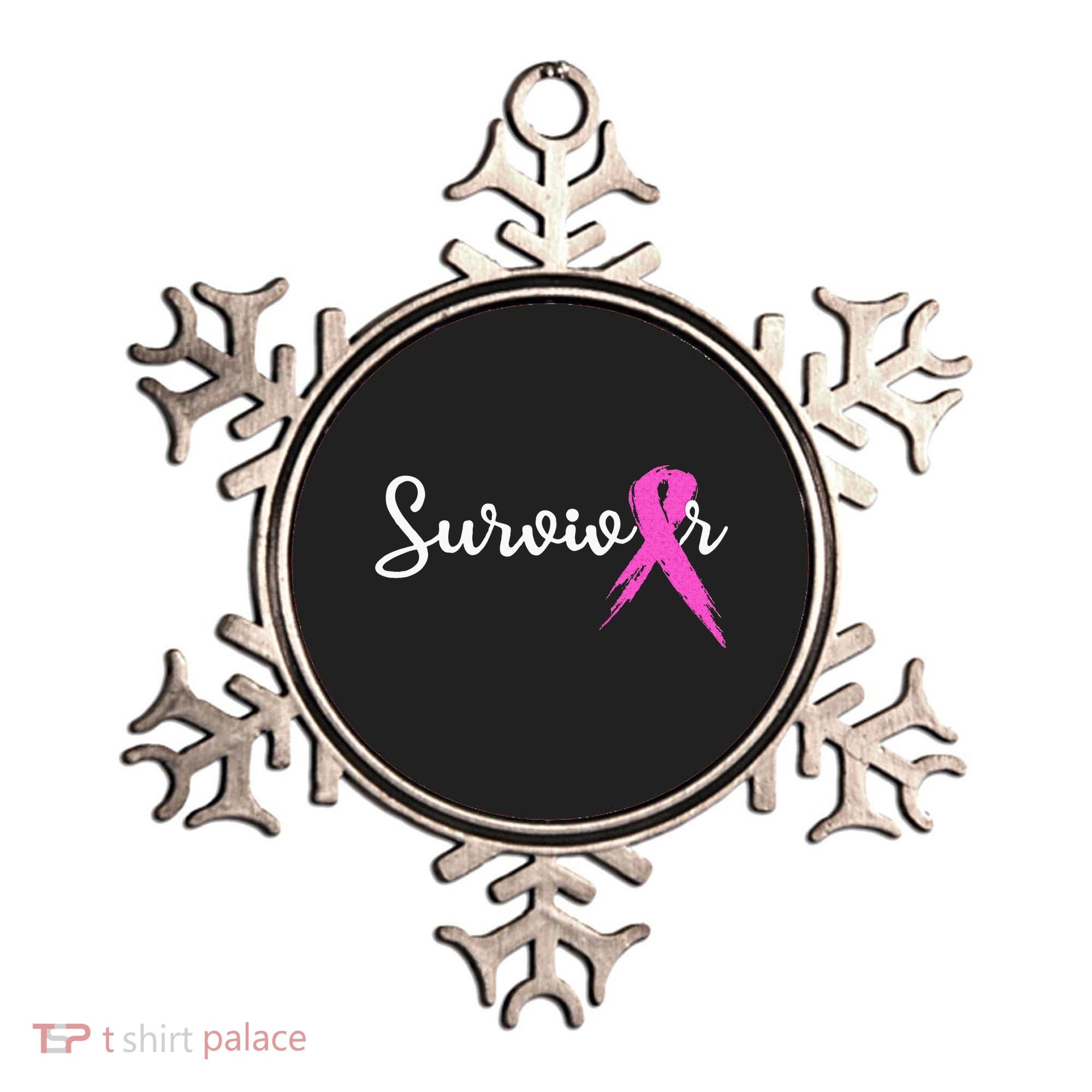Breast Cancer Awareness Pink Ribbon Survivor Ornament