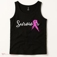 Breast Cancer Awareness Pink Ribbon Survivor Tank Top thumb 2