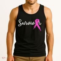 Breast Cancer Awareness Pink Ribbon Survivor Tank Top thumb 3