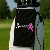 Breast Cancer Awareness Pink Ribbon Survivor Golf Towel thumb 2
