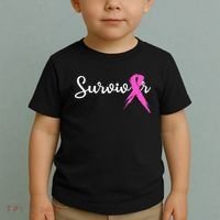 Breast Cancer Awareness Pink Ribbon Survivor Toddler T-Shirt thumb 2