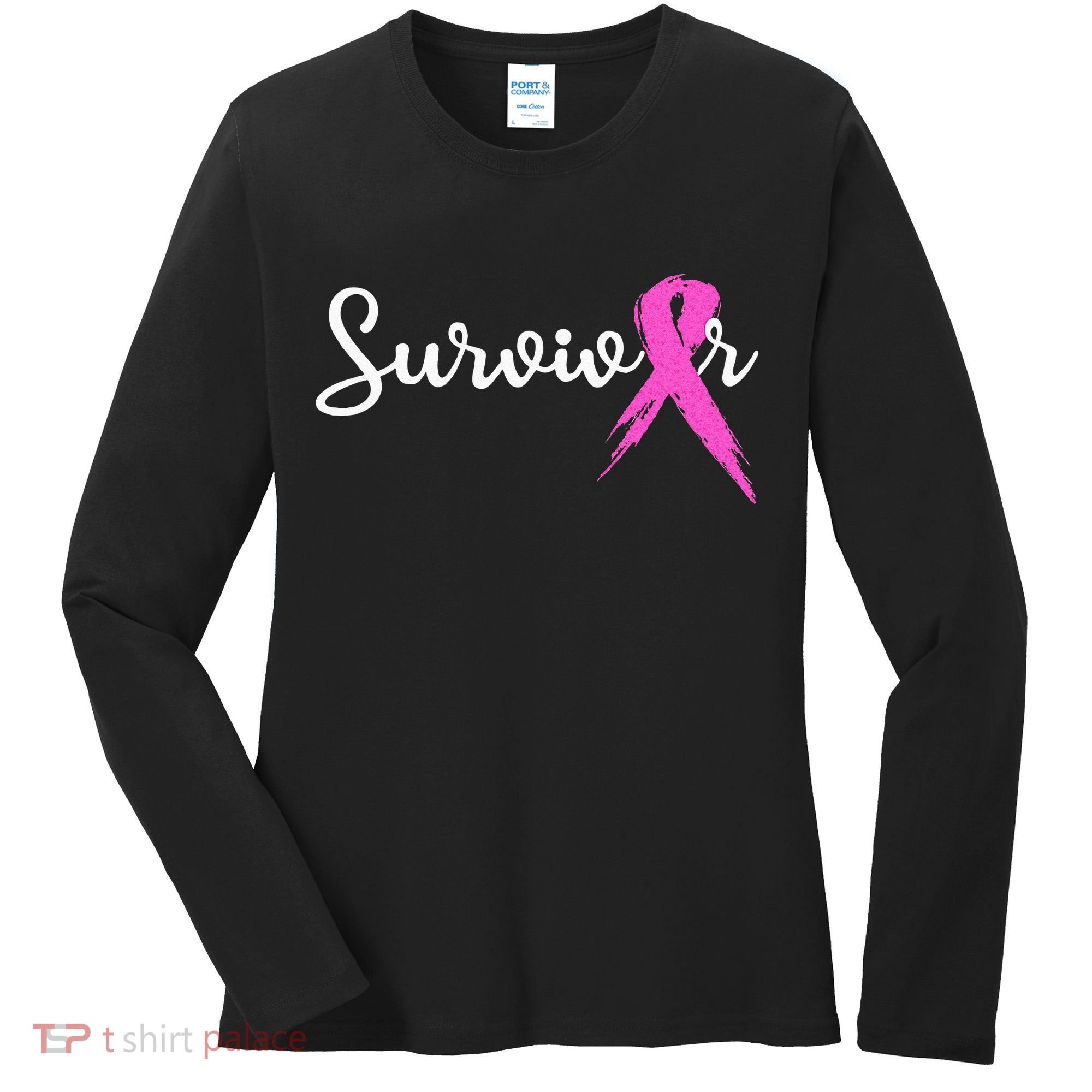 Breast Cancer Awareness Pink Ribbon Survivor Women's Long Sleeve Shirt