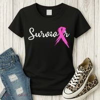 Breast Cancer Awareness Pink Ribbon Survivor Women's T-Shirt thumb 3