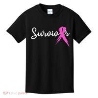 Breast Cancer Awareness Pink Ribbon Survivor Kids T-Shirt thumb 0