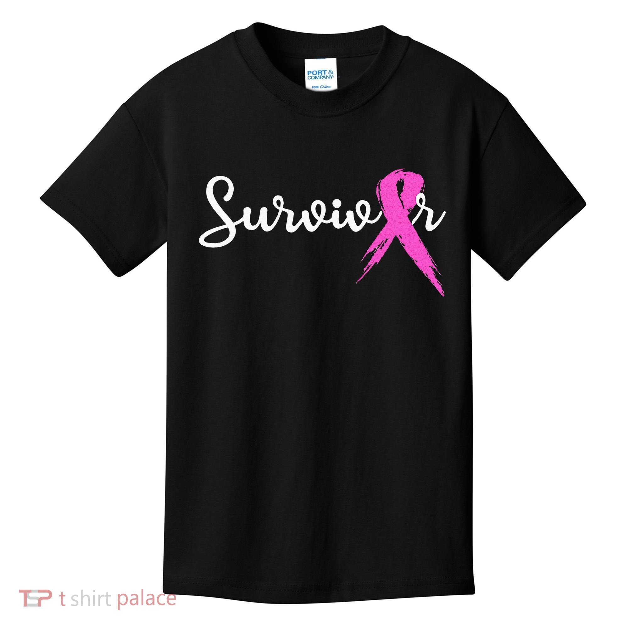 Breast Cancer Awareness Pink Ribbon Survivor Kids T-Shirt