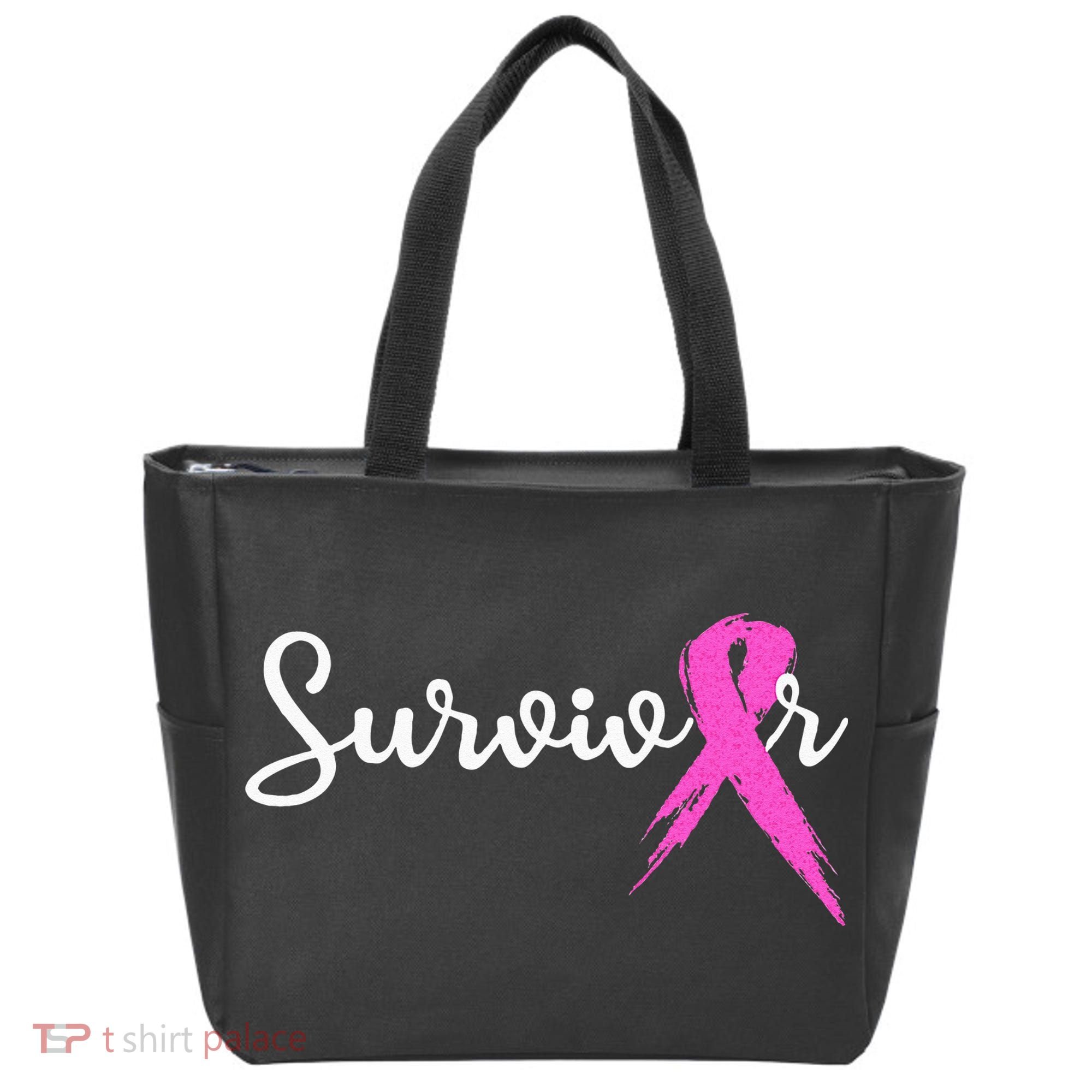 Breast Cancer Awareness Pink Ribbon Survivor Tote Bag