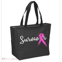 Breast Cancer Awareness Pink Ribbon Survivor Tote Bag thumb 2