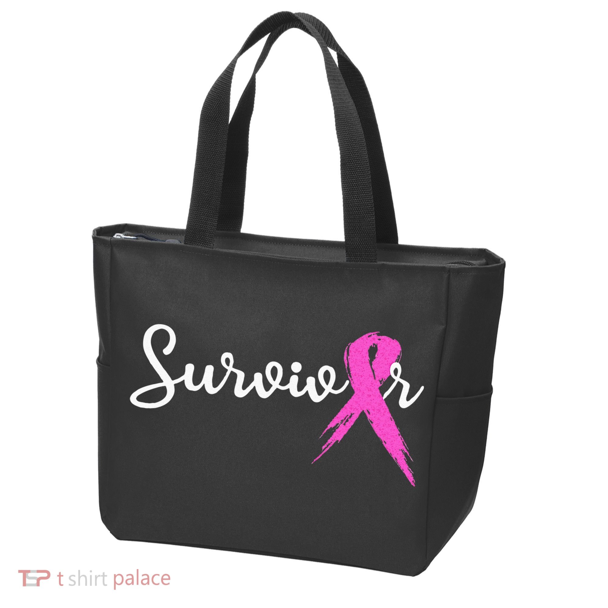 Breast Cancer Awareness Pink Ribbon Survivor Tote Bag