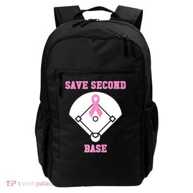 Breast Cancer Awareness Save Second Base Pink Ribbon Backpack