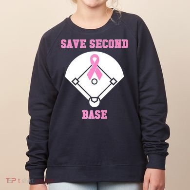 Breast Cancer Awareness Save Second Base Pink Ribbon Women's Sweatshirt