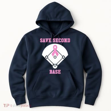 Breast Cancer Awareness Save Second Base Pink Ribbon Hoodie