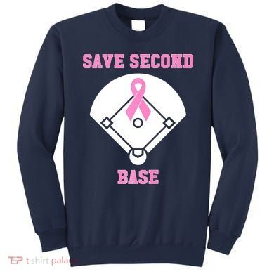 Breast Cancer Awareness Save Second Base Pink Ribbon Sweatshirt